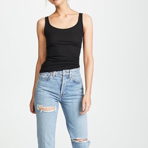 *NWT* Vince Scoop Neck Tank Sz. M Black - Picture 1 of 6